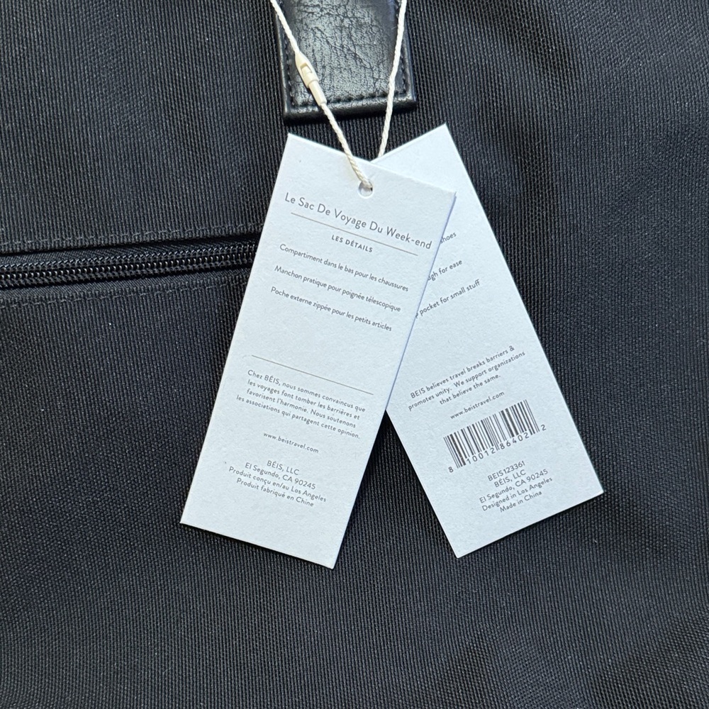 BEIS Black The Weekender Duffle Bag - Picture 5 of 16